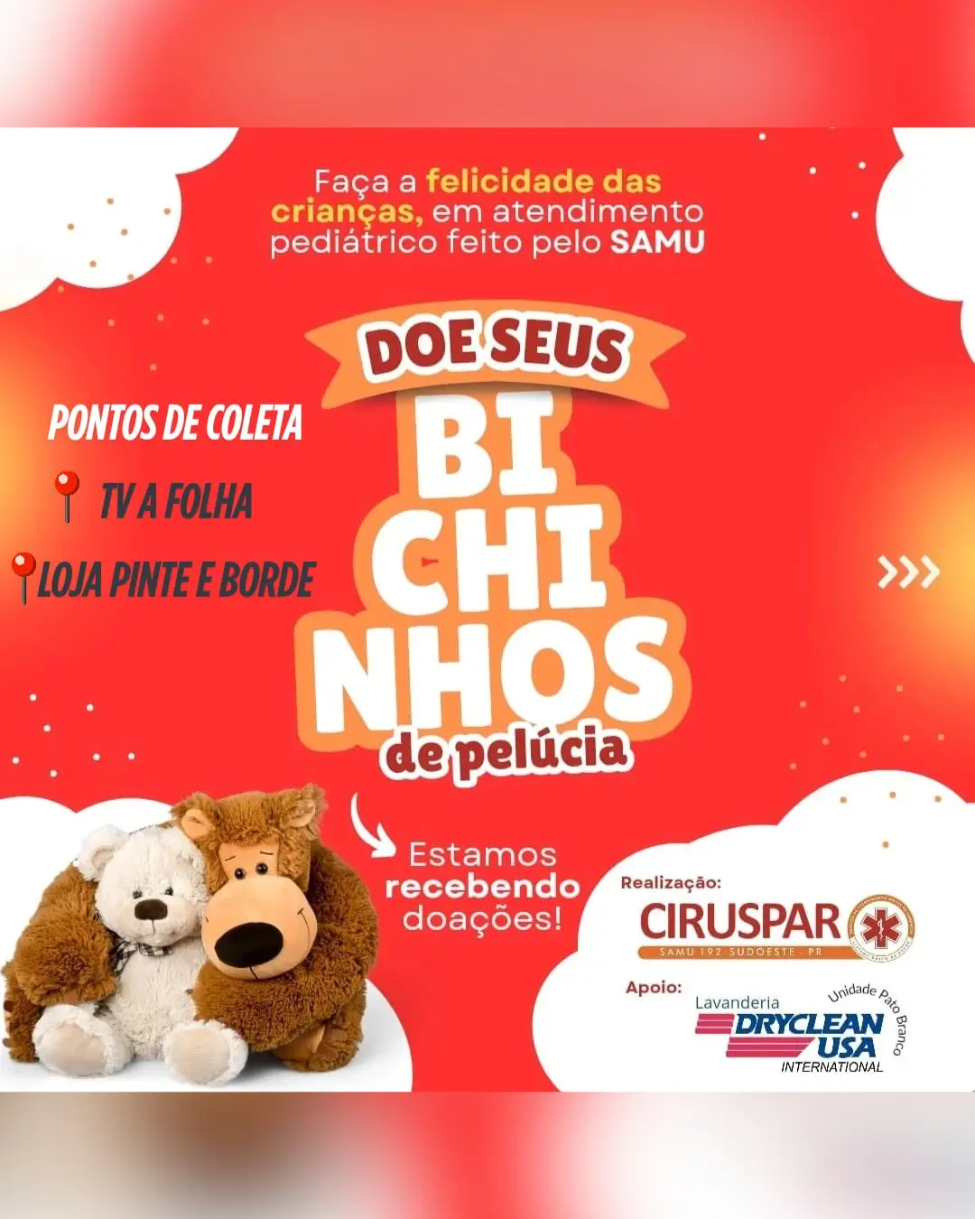 Campanha doe seus bichinhos de pelúcia